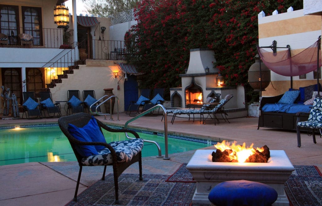 Warm, natural spring-fed mineral pool at El Morocco Inn & Spa